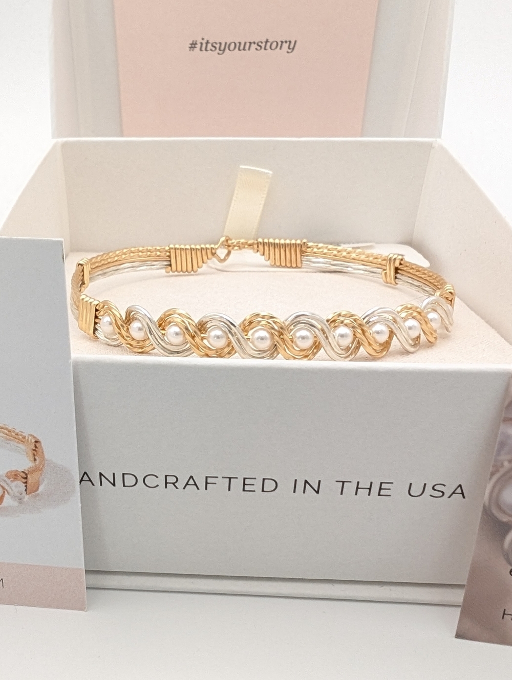Ronaldo Designer Jewelry HEAD OVER HEELS Handcrafted Gold Silver Pearl Bracelet